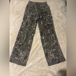 Fashion Nova Gray and Green Wide Leg Jumpsuit